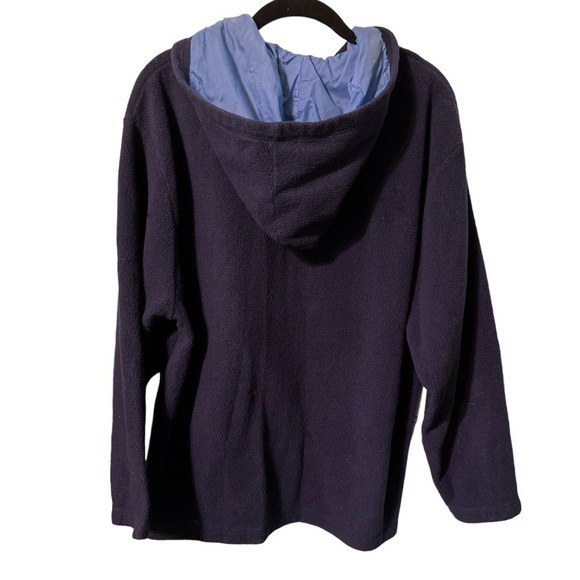 Winnie the Pooh fleece pullover 1/4 zip w/lined hood vintage Blue SZ L - Picture 3 of 7